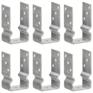 Vidaxl grondankers 6 st 8x6x15 cm gegalvaniseerd staal zilverkleurig