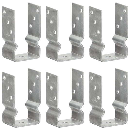 Vidaxl grondankers 6 st 8x6x15 cm gegalvaniseerd staal zilverkleurig