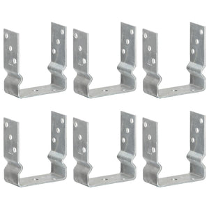 Vidaxl grondankers 6 st 12x6x15 cm gegalvaniseerd staal zilverkleurig