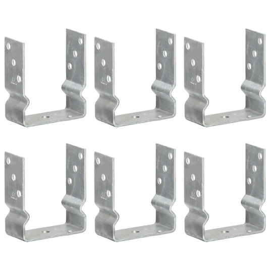 Vidaxl grondankers 6 st 12x6x15 cm gegalvaniseerd staal zilverkleurig