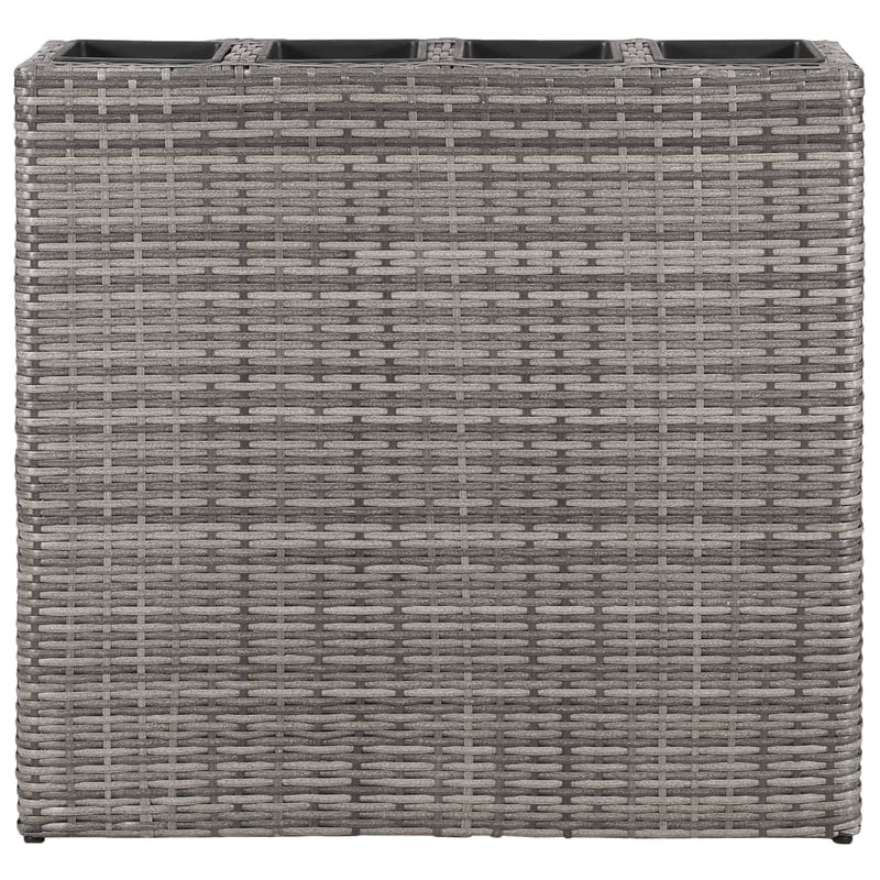 Load image into Gallery viewer, VidaXL Plantenbak verhoogd met 4 potten 2 st poly rattan grijs
