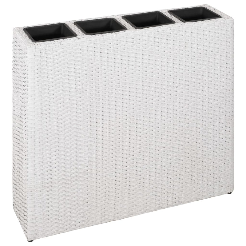 Load image into Gallery viewer, VidaXL Plantenbak verhoogd met 4 potten 2 st poly rattan wit
