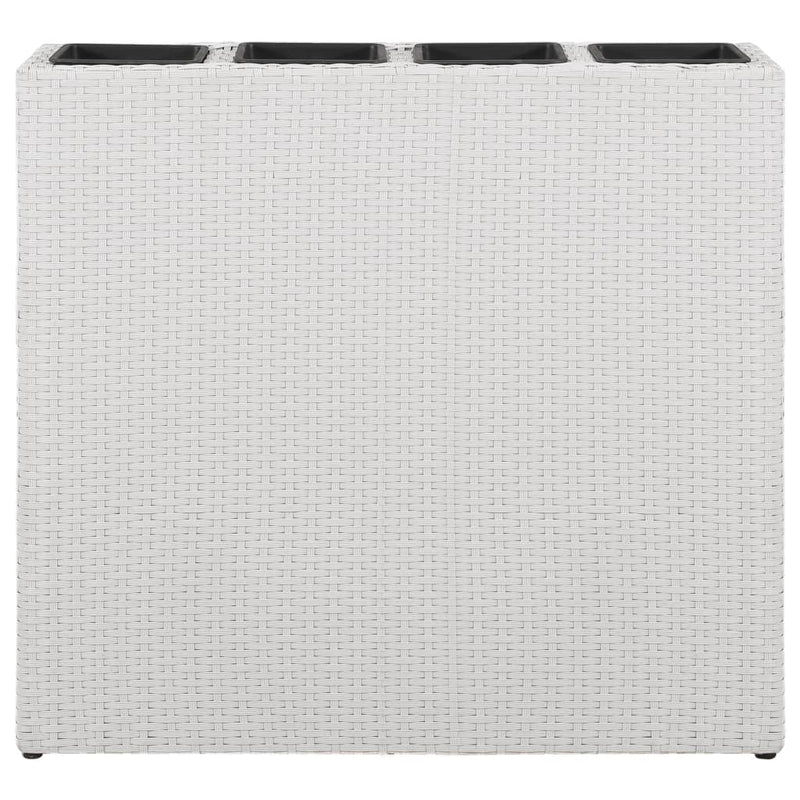 Load image into Gallery viewer, VidaXL Plantenbak verhoogd met 4 potten 2 st poly rattan wit

