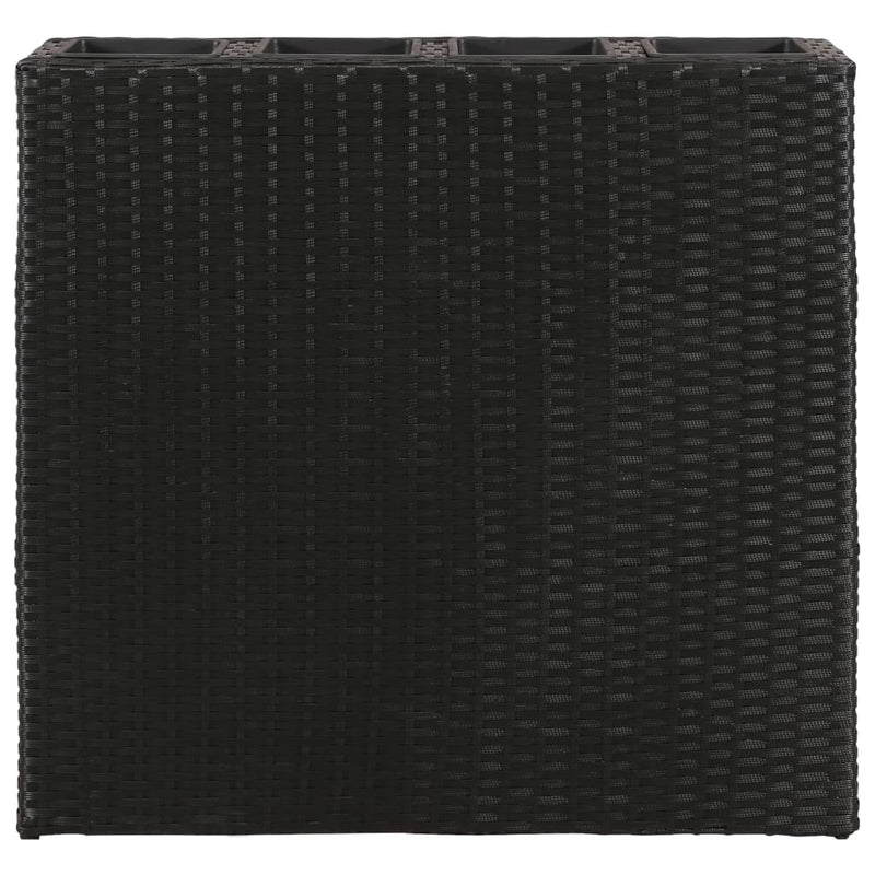Load image into Gallery viewer, VidaXL Plantenbak verhoogd met 4 potten 2 st poly rattan zwart
