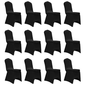 Vidaxl stoelhoezen stretch 12 st zwart