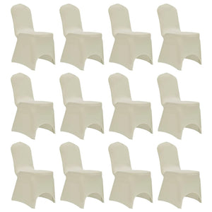Vidaxl stoelhoezen stretch 12 st crème