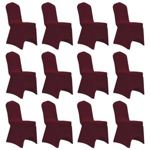 Vidaxl stoelhoezen stretch 12 st bordeauxrood