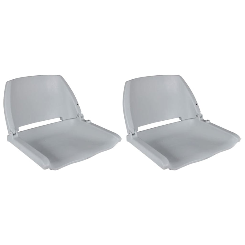 Load image into Gallery viewer, Vidaxl bootstoelen 2 st inklapbare rugleuning 41x51x48 cm grijs
