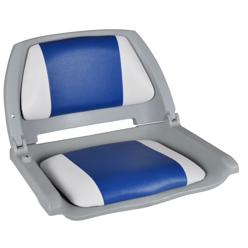 Load image into Gallery viewer, Vidaxl bootstoelen 2 st inklapbare rugleuning 41x51x48 cm blauw wit
