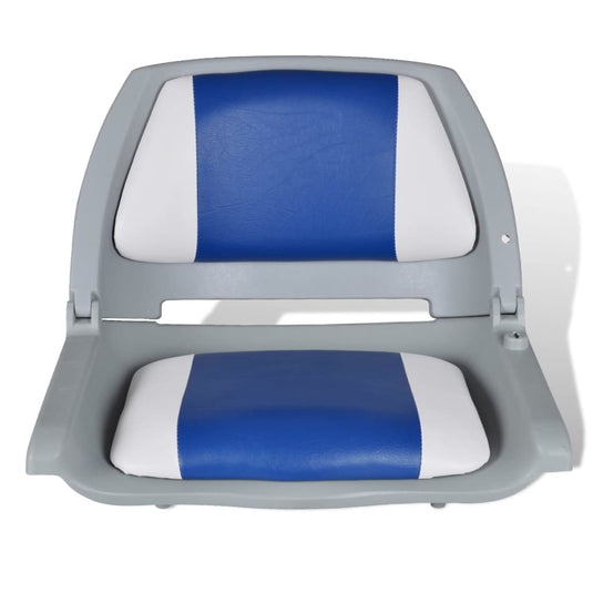 Vidaxl bootstoelen 2 st inklapbare rugleuning 41x51x48 cm blauw wit