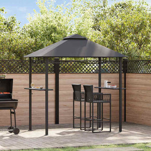 Vidaxl barbecue paviljoen 240x150x255 cm staal antraciet