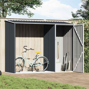 Vidaxl brandhoutschuur 245x98x159 cm gegalvaniseerd staal antraciet