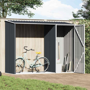 Vidaxl brandhoutschuur 245x98x159 cm gegalvaniseerd staal antraciet