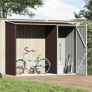 Vidaxl brandhoutschuur 245x98x159 cm gegalvaniseerd staal bruin
