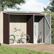 Vidaxl brandhoutschuur 245x98x159 cm gegalvaniseerd staal bruin