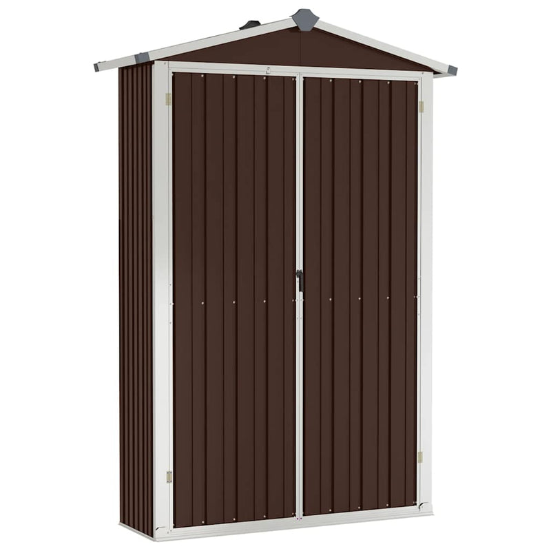 Load image into Gallery viewer, Vidaxl tuinschuur 116x45x175 cm gegalvaniseerd staal bruin

