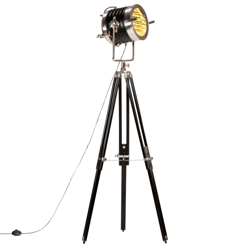 Load image into Gallery viewer, Vidaxl vloerlamp driepoot 171 cm massief mangohout zwart
