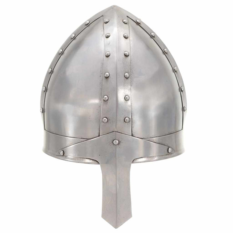 Afbeelding laden in galerijviewer, Vidaxl ridderhelm middeleeuws replica larp staal zilverkleurig
