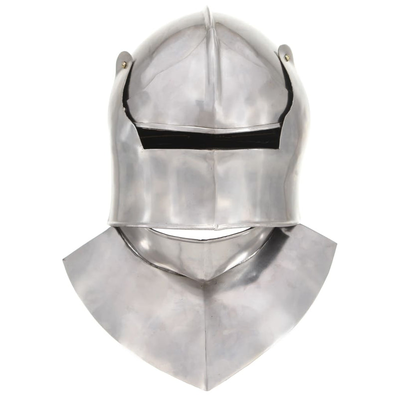 Afbeelding laden in galerijviewer, Vidaxl ridderhelm middeleeuws replica larp staal zilverkleurig
