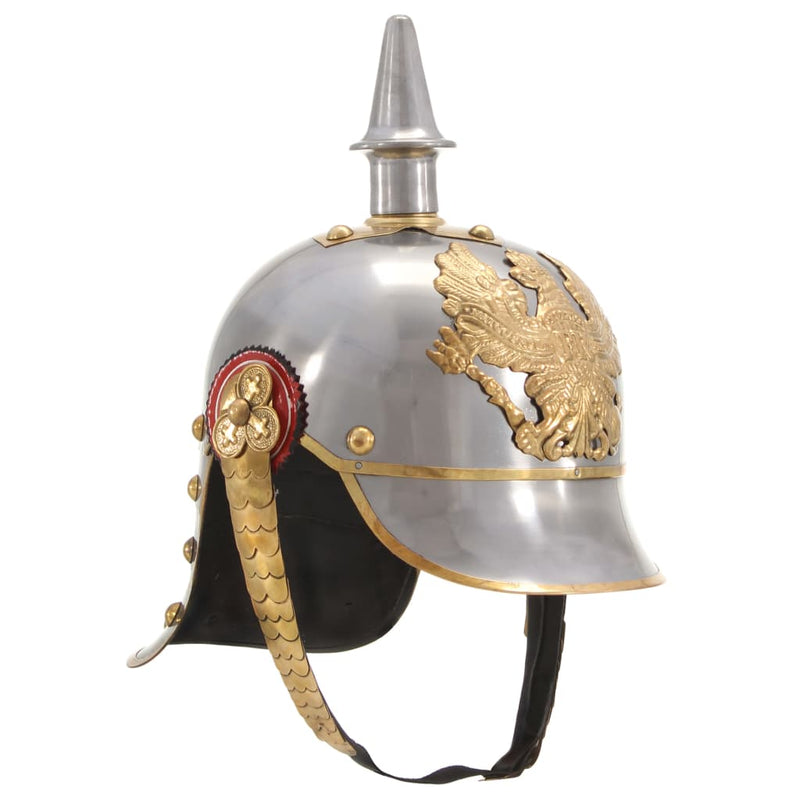 Load image into Gallery viewer, Vidaxl pickelhaube germaans replica larp staal zilverkleurig
