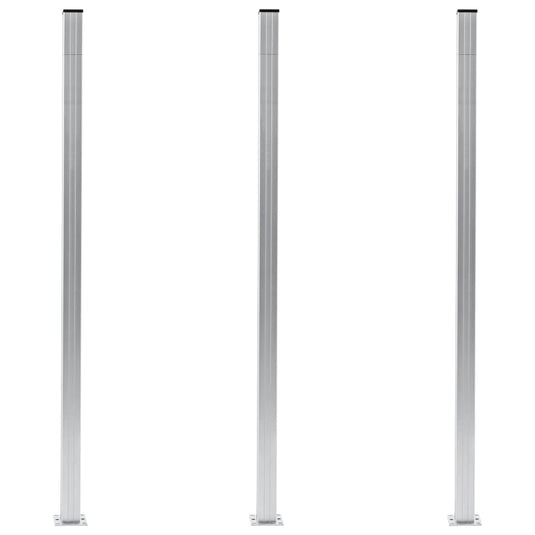 Vidaxl schuttingpalen 3 st 185 cm aluminium