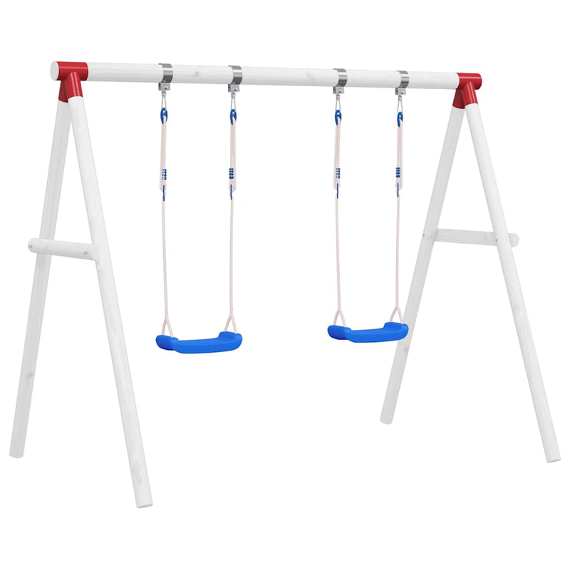 Load image into Gallery viewer, Vidaxl schommelset met 2 zitjes 38x16 cm polyetheen blauw
