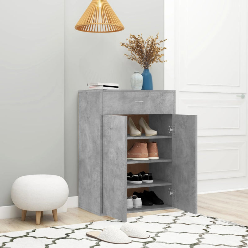 Load image into Gallery viewer, Vidaxl schoenenkast 60x35x84 cm bewerkt hout betongrijs
