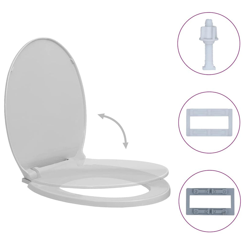 Afbeelding laden in galerijviewer, Vidaxl toiletbril soft-close ovaal lichtgrijs
