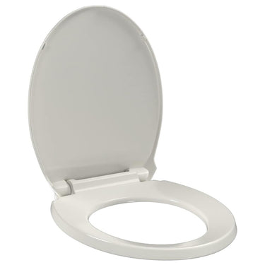Vidaxl toiletbril soft-close en quick-release ovaal lichtgrijs