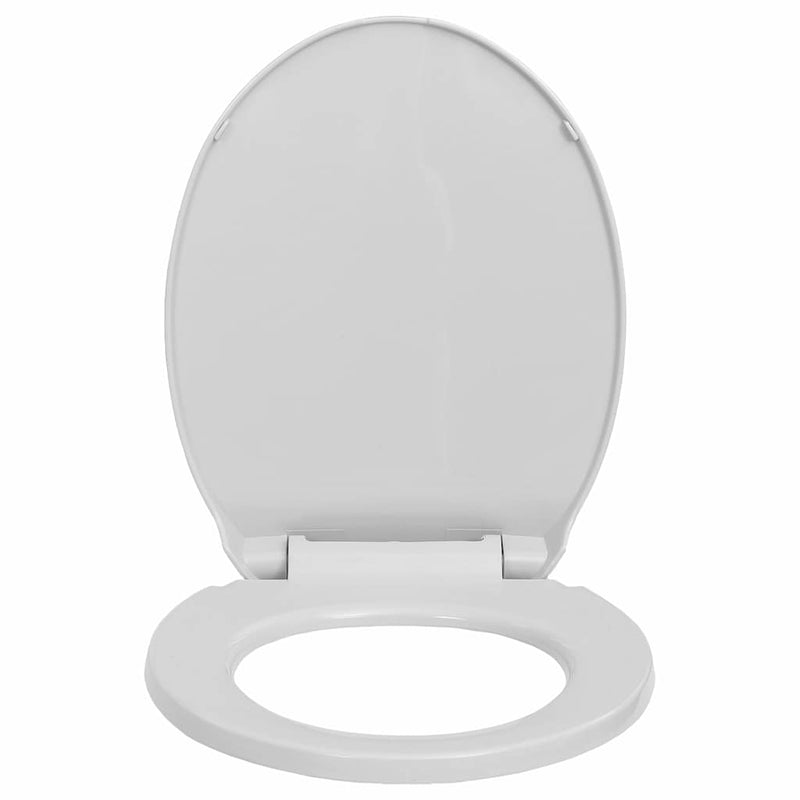 Chargez l'image dans la visionneuse de la galerie, Vidaxl toiletbril soft-close en quick-release ovaal lichtgrijs
