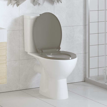 Vidaxl toiletbril soft-close ovaal grijs