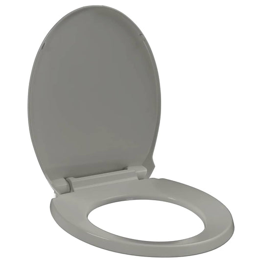Vidaxl toiletbril soft-close en quick-release ovaal grijs