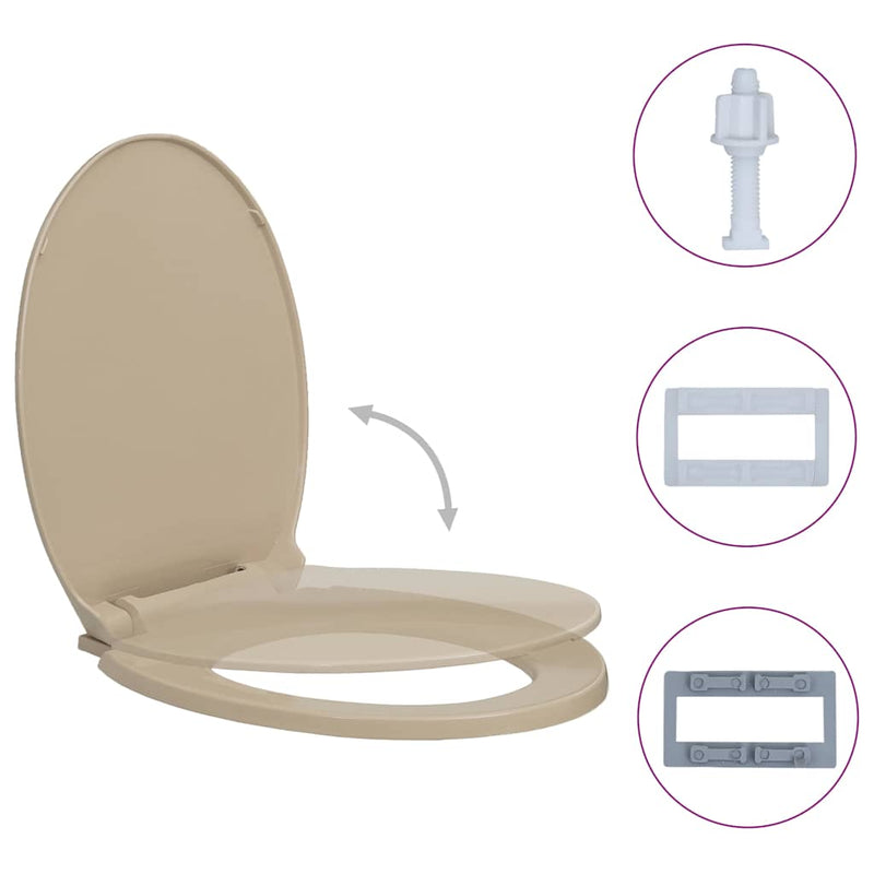Chargez l'image dans la visionneuse de la galerie, Vidaxl toiletbril soft-close ovaal beige
