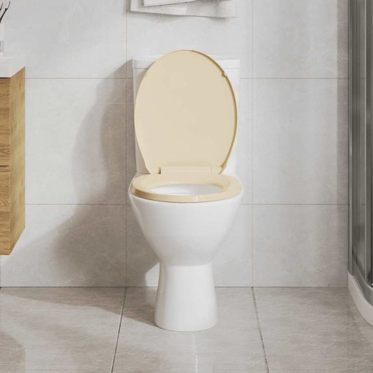 VidaXL Toiletbril soft-close en quick-release ovaal beige