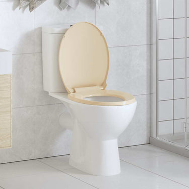 Vidaxl toiletbril soft-close en quick-release ovaal beige