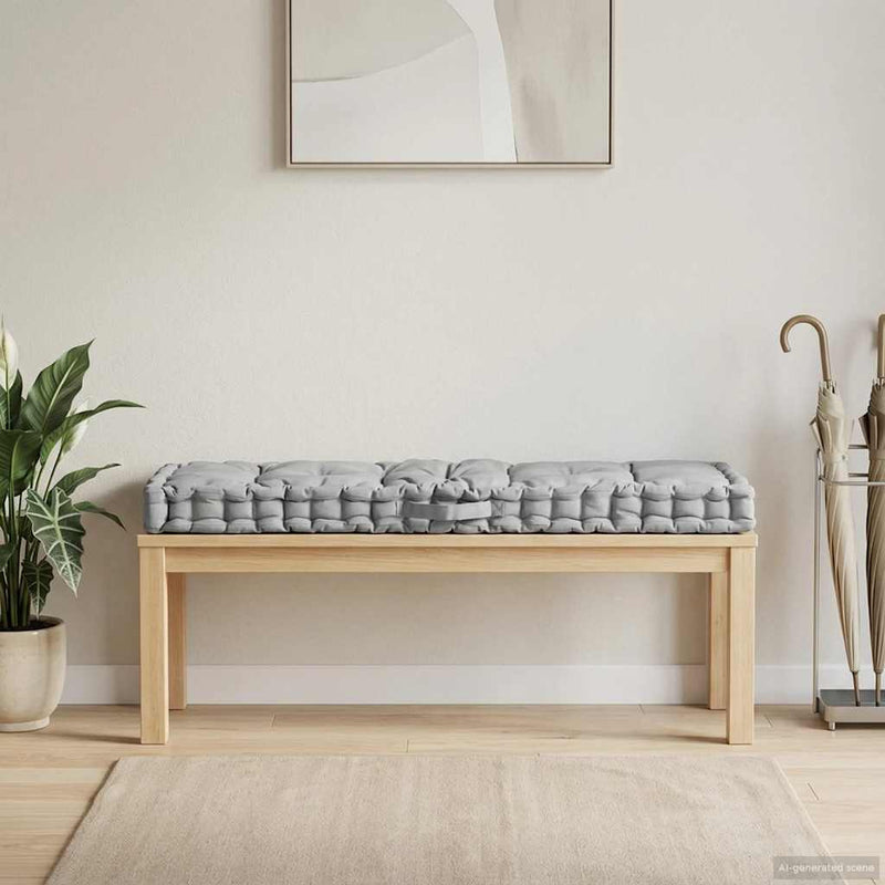 Laden Sie das Bild in Galerie -Viewer, Vidaxl palletvloerkussen 120x40x7 cm katoen grijs
