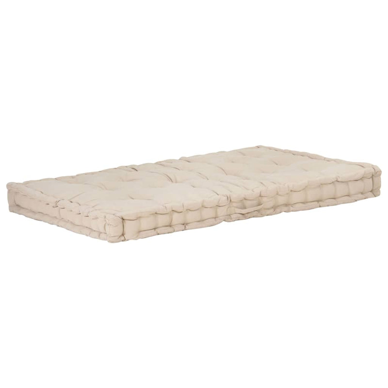 Load image into Gallery viewer, Vidaxl palletvloerkussen 120x80x10 cm katoen beige

