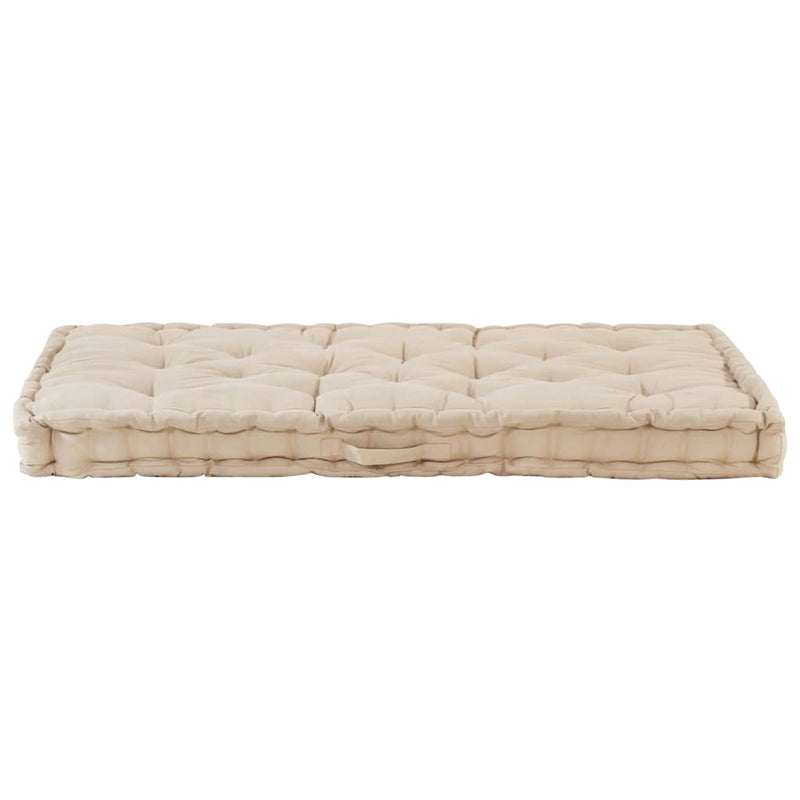 Load image into Gallery viewer, Vidaxl palletvloerkussen 120x80x10 cm katoen beige
