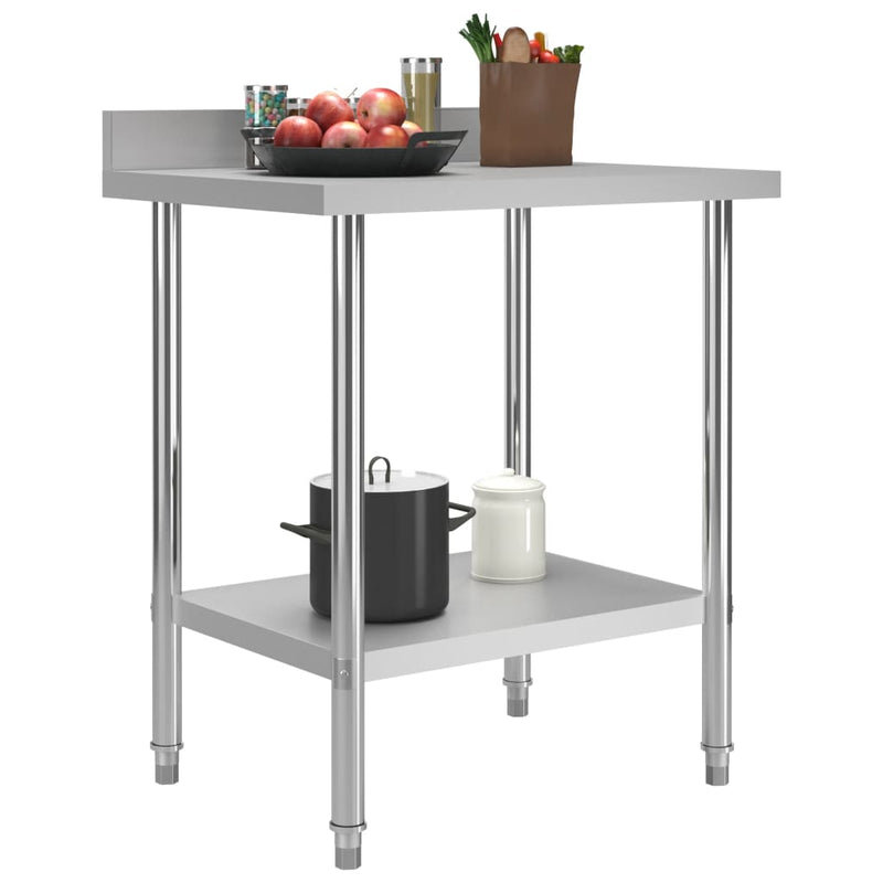 Load image into Gallery viewer, Vidaxl keukenwerktafel met spatscherm 80x60x93 cm roestvrij staal
