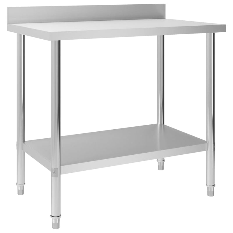Load image into Gallery viewer, Vidaxl keukenwerktafel met spatscherm 100x60x93 cm roestvrij staal
