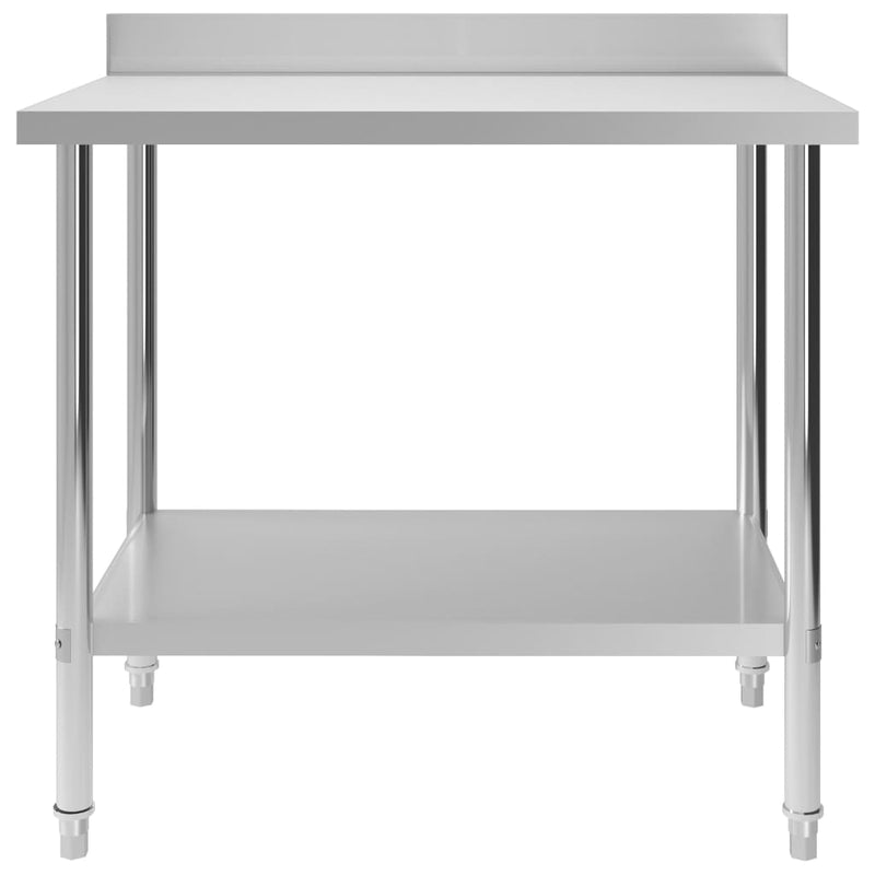 Load image into Gallery viewer, Vidaxl keukenwerktafel met spatscherm 100x60x93 cm roestvrij staal
