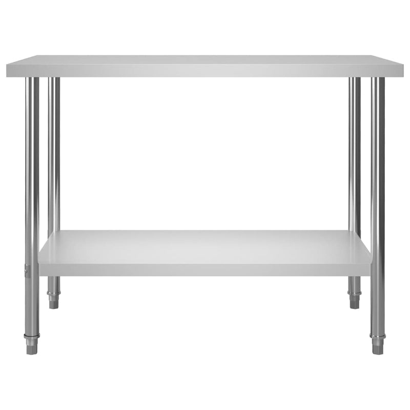 Afbeelding laden in galerijviewer, Vidaxl keukenwerktafel 120x60x85 cm roestvrij staal
