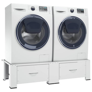 Vidaxl wasmachine- en drogerverhoger dubbel met lades wit