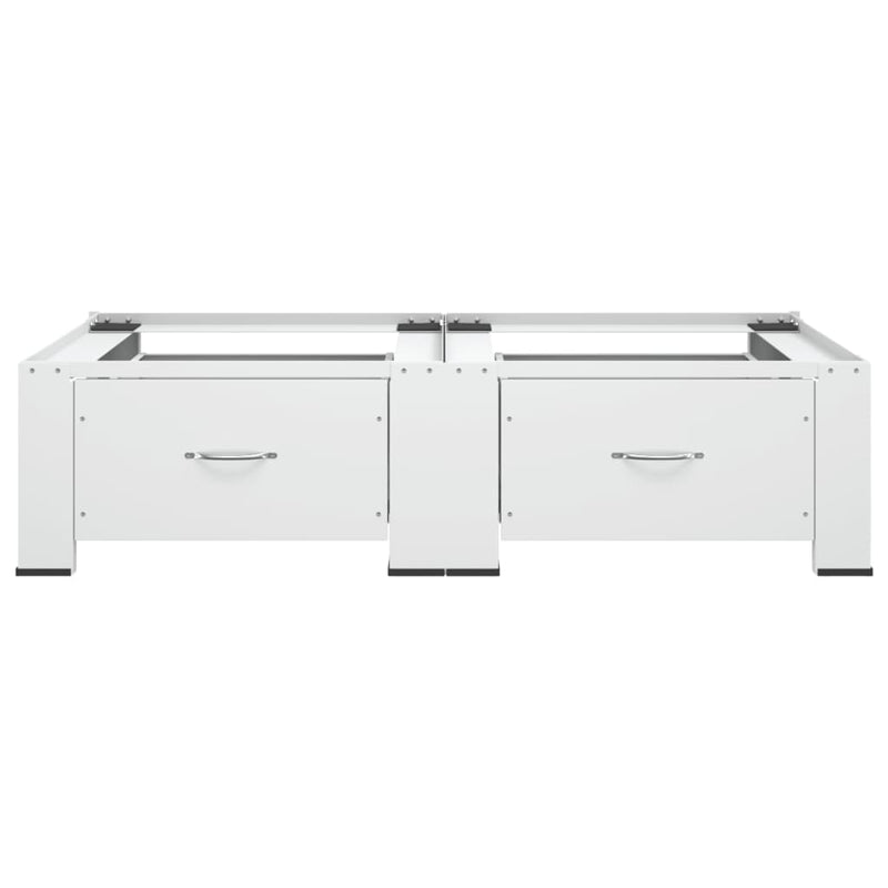 Load image into Gallery viewer, Vidaxl wasmachine- en drogerverhoger dubbel met lades wit
