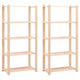 Vidaxl opbergrekken 5-laags 2 st 80x38x170 cm grenenhout 250 kg