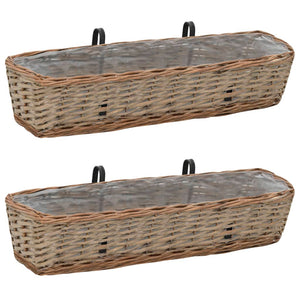 Vidaxl balkonbakken 2 st 80 cm wicker met pe-voering