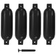 Vidaxl bootstootkussens 4 st 51x14 cm pvc zwart