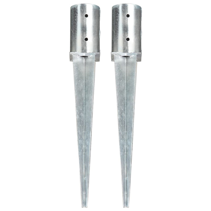 Load image into Gallery viewer, Vidaxl grondpinnen 2 st 8x61 cm gegalvaniseerd staal zilverkleurig
