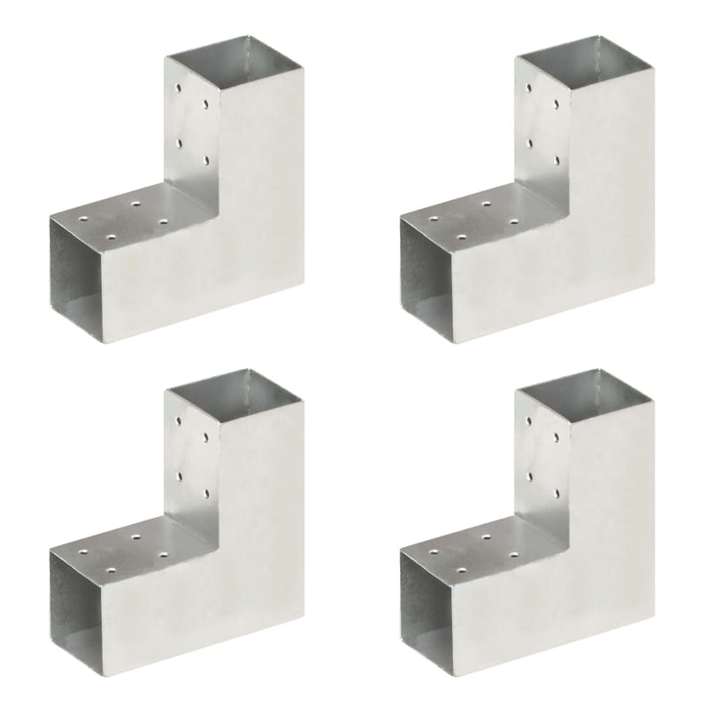 Afbeelding laden in galerijviewer, Vidaxl paalverbindingen 4 st l-vorm 71x71 mm gegalvaniseerd metaal
