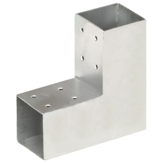 Vidaxl paalverbindingen 4 st l-vorm 71x71 mm gegalvaniseerd metaal